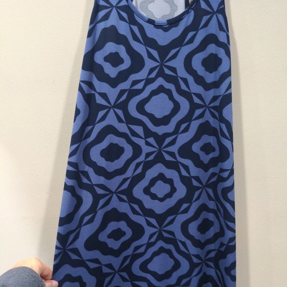 Tori Richard Honolulu Womens Size S Sleeveless Maxi Dress Blue Geometric Print - Picture 6 of 9